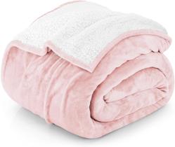 Cobertor Utopia Bedding Sherpa Queen Size rosa 228x228cm Cobertor Utopia Bedding Sherpa Queen Size rosa 228x228cm