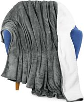 Cobertor Utopia Bedding Sherpa Throw Size cinza 127x152cm