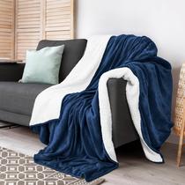 Cobertor Utopia Bedding Sherpa Throw Size Navy 127x152cm