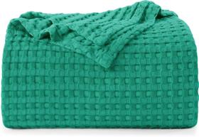 Cobertor Utopia Bedding verde esmeralda 100% algodão Waffle 300GSM