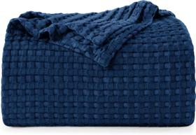 Cobertor Utopia Bedding Waffle 100% algodão 300 g/m2 azul marinho 120x120cm Cobertor Utopia Bedding Waffle 100% algodão 300 g/m2 azul marinho 120x120cm