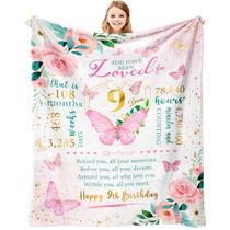 Cobertor Vervehub, presente de aniversário para meninas de 9 anos, 127 x 152 cm Cobertor Vervehub, presente de aniversário para meninas de 9 anos, 127 x 152 cm