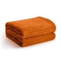 Cobertor Vessia Flannel Fleece 300 GSM, laranja aconchegante, 50 x 40 polegadas