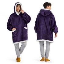 Cobertor vestível Bedsure Bleanket Hoodie Sherpa Ultra Violet