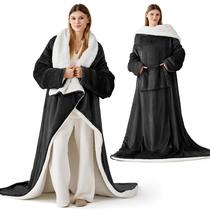 Cobertor Vestível Bedsure com Mangas - Para Homens e Mulheres (Cinza)