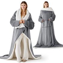 Cobertor Vestível Bedsure com Mangas - Para Homens e Mulheres (Cinza) Cobertor Vestível Bedsure com Mangas - Para Homens e Mulheres (Cinza)
