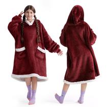 Cobertor vestível com capuz Bedsure Blanket para adultos e crianças Cobertor vestível com capuz Bedsure Blanket para adultos e crianças