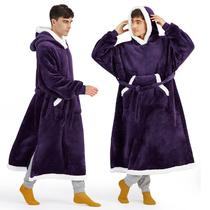 Cobertor Vestível com Capuz Bedsure - Sherpa Longo, Roxo Escuro