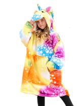 Cobertor vestível com capuz FZOSM Unicorn para meninas de 4 a 5 anos Cobertor vestível com capuz FZOSM Unicorn para meninas de 4 a 5 anos