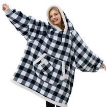 Cobertor vestível com capuz Giggling Getup Sherpa Fleece Black