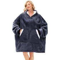 Cobertor vestível com capuz Kipswiza Oversize cinza escuro Cobertor vestível com capuz Kipswiza Oversize cinza escuro