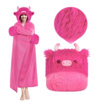 Cobertor vestível com capuz Mewaii Ultimate Softness Highland Cow