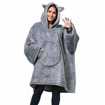 Cobertor vestível com capuz Solaris Cute Cat para adultos e adolescentes Cobertor vestível com capuz Solaris Cute Cat para adultos e adolescentes