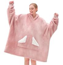 Cobertor vestível com capuz Touchat Oversize Sherpa Pink Adult