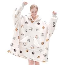 Cobertor vestível com capuz Touchat Oversized Sherpa para mulheres