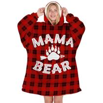 Cobertor vestível com capuz Warmstorey Mama Bear para mulheres