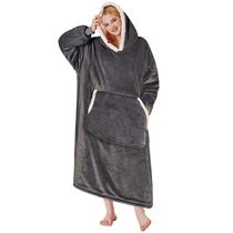 Cobertor vestível com capuz Yescool Oversize Flannel Sherpa Fle