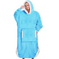 Cobertor vestível com capuz yescool para adultos e mulheres turquesa Cobertor vestível com capuz yescool para adultos e mulheres turquesa