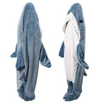 Cobertor vestível, manta de tubarão, flanela supermacia para adultos