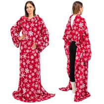 Cobertor vestível PAVILIA 178x127cm com mangas de lã e bolso Cobertor vestível PAVILIA 178x127cm com mangas de lã e bolso