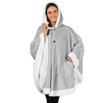 Cobertor vestível PAVILIA Sherpa Fleece para mulheres adultas, cinza Cobertor vestível PAVILIA Sherpa Fleece para mulheres adultas, cinza