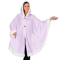Cobertor vestível Poncho PAVILIA para mulheres adultas, lavanda