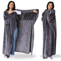 Cobertor vestível Super Blanky Dark Grey para mulheres e homens Cobertor vestível Super Blanky Dark Grey para mulheres e homens