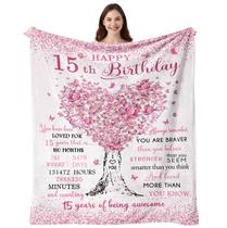 Cobertor Vinezo, presente de 15º aniversário para menina, 50x60cm, poliéster Cobertor Vinezo, presente de 15º aniversário para menina, 50x60cm, poliéster