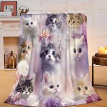 Cobertor Wosabee Kawaii Cat Soft Pelush Fleece Animal 100x125cm