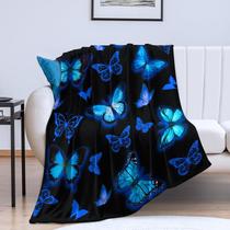 Cobertor wowpull Butterfly Blue Flannel 125x100cm Cobertor wowpull Butterfly Blue Flannel 125x100cm