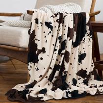 Cobertor Yiyhuxf Cow Print Flanela de pele sintética 150x125cm