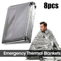Cobertores de emergência 8pcs 1/4/8pcs segurança de sobrevivência ao ar livre isolantes térmicos cobertores de emergência térmica
