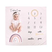 Cobertores De Marcos De Crescimento Para Bebês Recém-Nascidos, Fundo Para Fotos Mensais Com Cartões