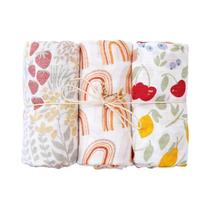 Cobertores De Muslin De Algodão De Bambu Para Recém-Nascidos 3PCS, Cobertor Macio E Confortável Para