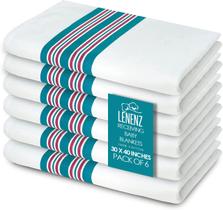 Cobertores de recebimento Lenenz 100% algodão de flanela 76x102cm (6) Cobertores de recebimento Lenenz 100% algodão de flanela 76x102cm (6)
