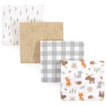 Cobertores de recepção de flanela de algodão Hudson Baby Woodland 76cm Cobertores de recepção de flanela de algodão Hudson Baby Woodland 76cm