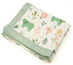 Cobertores de Swaddle do Urso Floral, Colcha de Bebê para Crianças Meninos, Cobertor de Tudo de Camada Múltipla, Capa de Carrinho, Grande 43"X45"(Urso Flor)