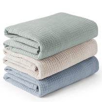 Cobertores Muslin Konssy - Pacote com 3 (120x120cm) - Unissex