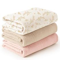 Cobertores Muslin Konssy - Pacote com 3 (120x120cm) - Unissex