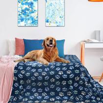 Cobertores para cães Rezutan, flanela lavável para cães grandes, azul marinho