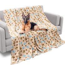 Cobertores para cães Rezutan, flanela lavável para cães grandes, bege