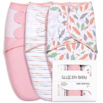 Cobertores Swaddle GLLQUEN BABY para meninas de 0 a 3 meses, pacote com 3