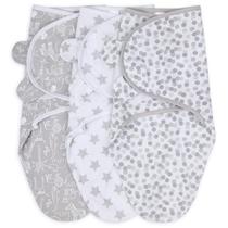 Cobertores The Peanutshell Baby Swaddle, pacote com 3, Grey Safari Stars Cobertores The Peanutshell Baby Swaddle, pacote com 3, Grey Safari Stars