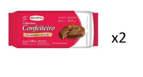 Cobertura Chocolate Ao Leite Confeiteiro 1,01kg/cada- Kit 2u