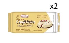 Cobertura De Chocolate Branco Mavalerio Kit 2 Barras 1,01Kg