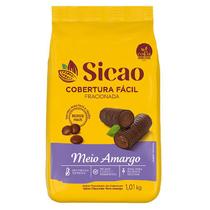 Cobertura Facil Meio Amargo Gotas 1kg Sicao