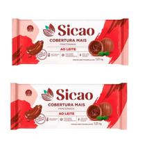 Cobertura Mais Chocolate Ao Leite Sicao Barra 1 kg- kit 2un - Sicão