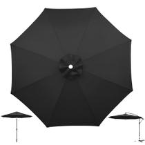 Cobertura Para Ombrelone 3 Metros de 8 Hastes Capa Reposição Tecido PRETO - AMZ