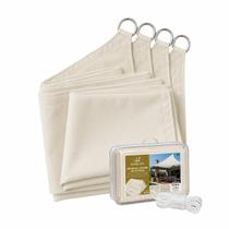 Cobertura Sombreamento Shade Sail Areia 4x3 Metros Poliéster Resistente à Água com Cordas Brancas Decoração Cobertura Sombreamento Shade Sail Areia 4x3 Metros Poliéster Resistente à Água com Cordas Brancas Decoração