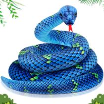 Cobra de pelúcia Hiboom Giant 2,8 m realista de pelúcia azul Cobra de pelúcia Hiboom Giant 2,8 m realista de pelúcia azul